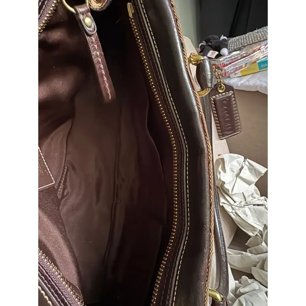 Vintage Coach Signature Jacquard Satchel in Brown/Tan - Picture 5 of 5